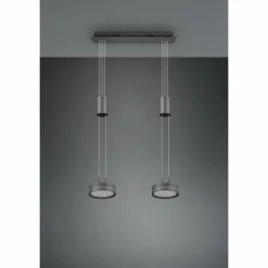 Luminaires Trio Suspension Trio-Leuchten Franklin LED Anthracite, 2 lumières* Éclairage Led