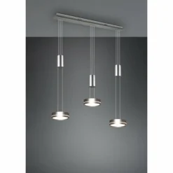 Luminaires Trio Suspension Trio-Leuchten Franklin LED Nickel mat, 3 lumières* Éclairage Led