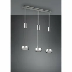 Luminaires Trio Suspension Trio-Leuchten Franklin LED Nickel mat, 3 lumières* Éclairage Led