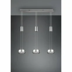 Luminaires Trio Suspension Trio-Leuchten Franklin LED Nickel mat, 3 lumières* Éclairage Led