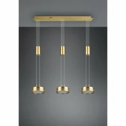 Luminaires Trio Suspension Trio-Leuchten Franklin LED Laiton, 3 lumières* Éclairage Led