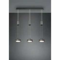 Luminaires Trio Suspension Trio-Leuchten Franklin LED Anthracite, 3 lumières* Éclairage Led