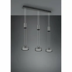 Luminaires Trio Suspension Trio-Leuchten Franklin LED Anthracite, 3 lumières* Éclairage Led
