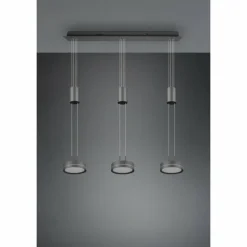 Luminaires Trio Suspension Trio-Leuchten Franklin LED Anthracite, 3 lumières* Éclairage Led