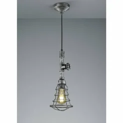 Luminaires Trio Suspension Trio-Leuchten Gotham Brun foncé, Argenté, 1 lumière* Suspensions