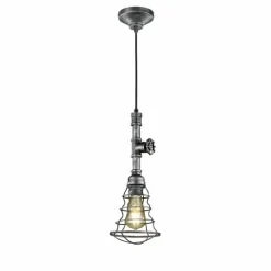 Luminaires Trio Suspension Trio-Leuchten Gotham Brun foncé, Argenté, 1 lumière* Suspensions