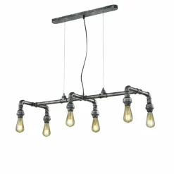 Lampes Vintages & Rétros-Luminaires Trio Suspension Trio-Leuchten Gotham Brun foncé, Argenté, 6 lumières
