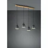 Lampes Vintages & Rétros-Luminaires Trio Suspension Trio-Leuchten Henley Noir, 4 lumières