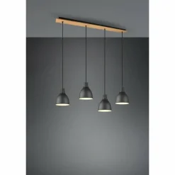 Lampes Vintages & Rétros-Luminaires Trio Suspension Trio-Leuchten Henley Noir, 4 lumières