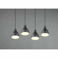 Lampes Vintages & Rétros-Luminaires Trio Suspension Trio-Leuchten Henley Noir, 4 lumières