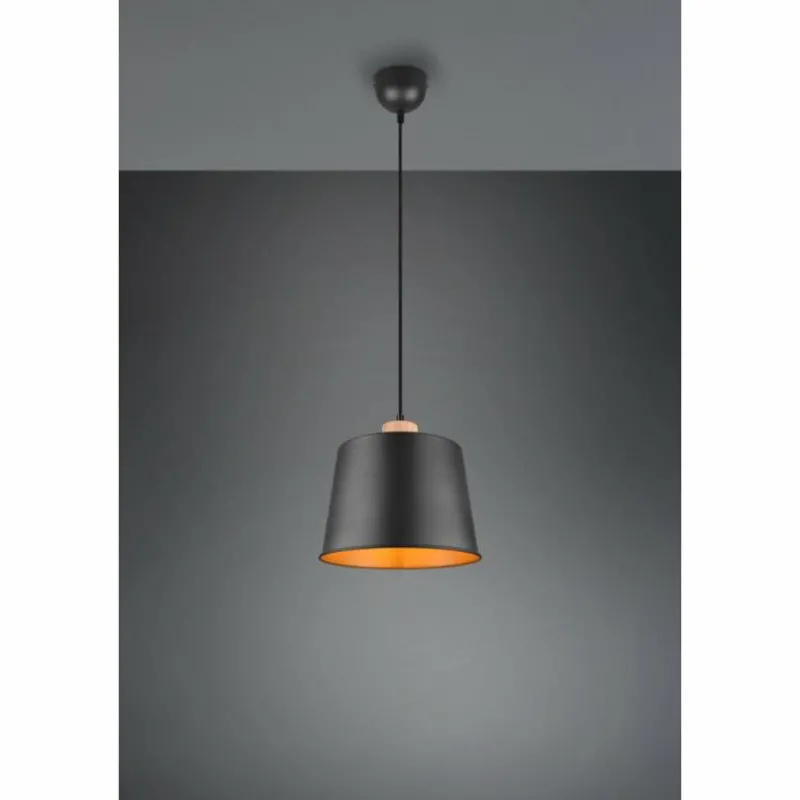 Lampes Vintages & Rétros-Luminaires Trio Suspension Trio-Leuchten Harris Noir, 1 lumière