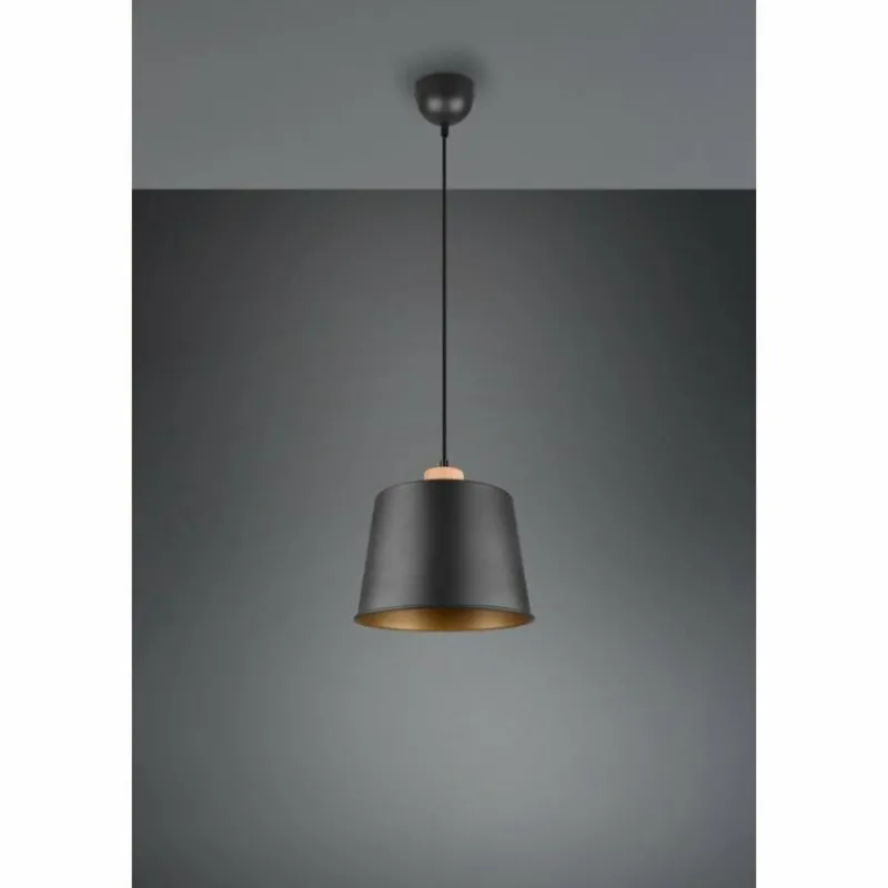 Lampes Vintages & Rétros-Luminaires Trio Suspension Trio-Leuchten Harris Noir, 1 lumière