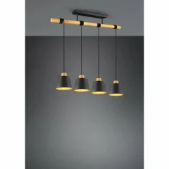 Lampes Vintages & Rétros-Luminaires Trio Suspension Trio-Leuchten Harris Noir, 4 lumières