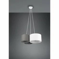Lampes En Tissu-Luminaires Trio Suspension Trio-Leuchten Hotel Blanc, 3 lumières