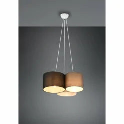 Lampes En Tissu-Luminaires Trio Suspension Trio-Leuchten Hotel Blanc, 3 lumières