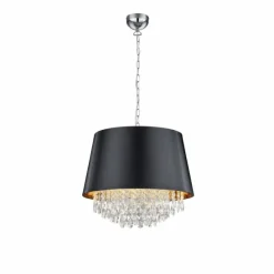 Lampes En Tissu-Luminaires Trio Suspension Trio-Leuchten Loreley Chrome, 3 lumières