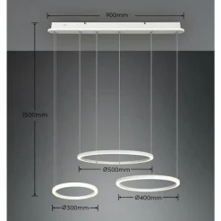 Luminaires Trio Suspension Trio-Leuchten Morrison LED Blanc, 1 lumière* Suspensions
