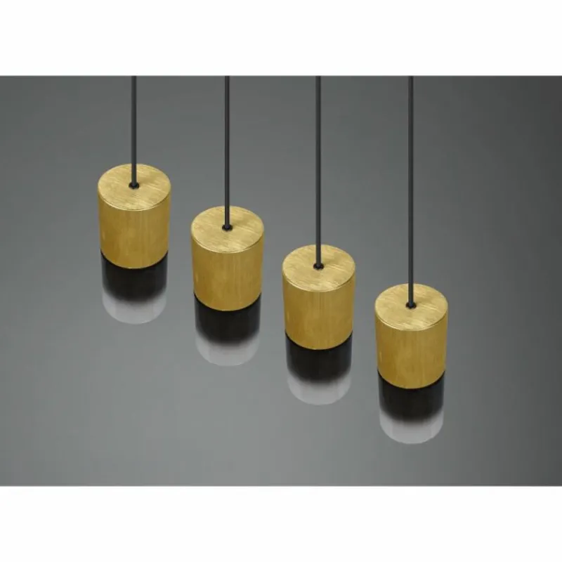 Suspension Verre Fumé-Luminaires Trio Suspension Trio-Leuchten Robin Laiton, 4 lumières