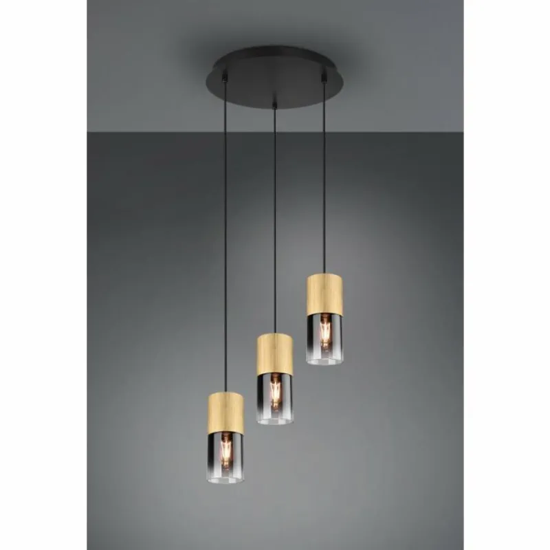 Suspension Verre Fumé-Luminaires Trio Suspension Trio-Leuchten Robin Laiton, 1 lumière