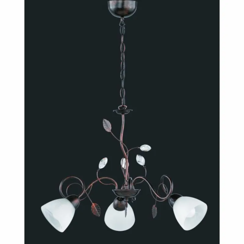 Luminaires Trio Suspension Trio-Leuchten Traditio Brun foncé, Rouille, 3 lumières