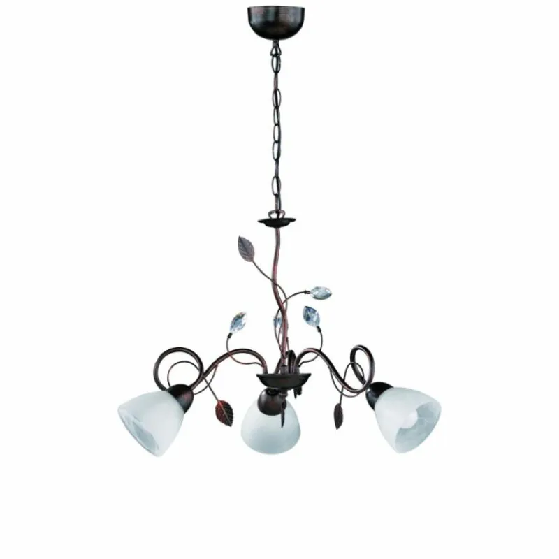 Luminaires Trio Suspension Trio-Leuchten Traditio Brun foncé, Rouille, 3 lumières