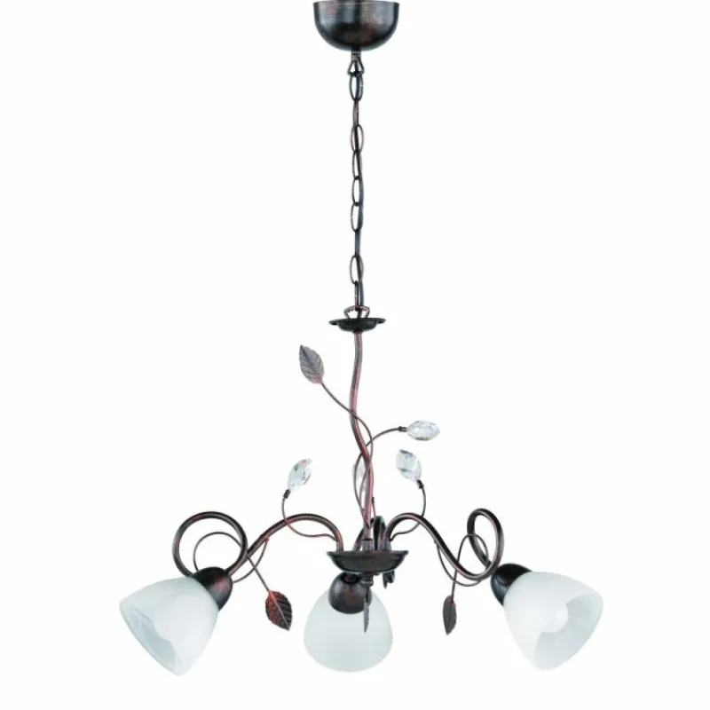 Luminaires Trio Suspension Trio-Leuchten Traditio Brun foncé, Rouille, 3 lumières