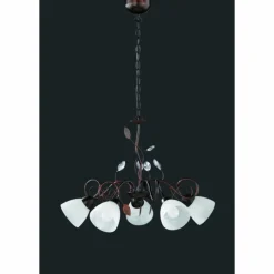 Luminaires Trio Suspension Trio-Leuchten Traditio Brun foncé, Rouille, 5 lumières