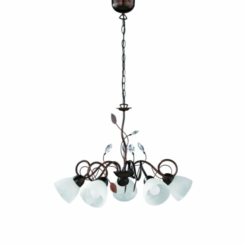 Luminaires Trio Suspension Trio-Leuchten Traditio Brun foncé, Rouille, 5 lumières
