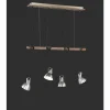 Lampes En Bois-Luminaires Trio Suspension Trio-Leuchten Timber Bois foncé, 4 lumières