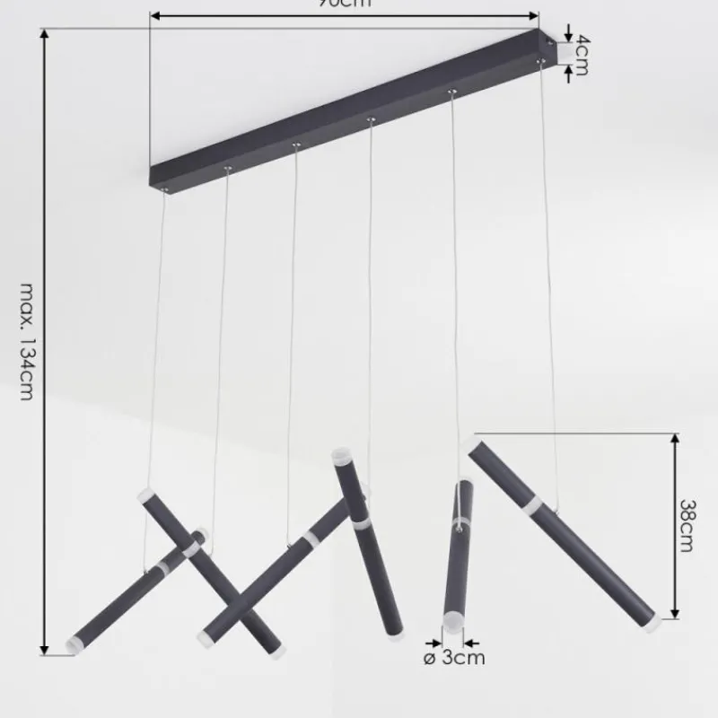 hofstein Suspension Térou LED Anthracite, 6 lumières* Éclairage Led