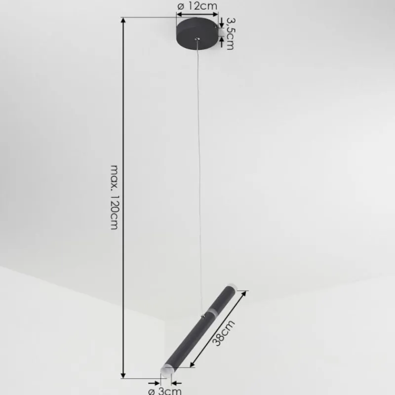 hofstein Suspension Térou LED Anthracite, 1 lumière