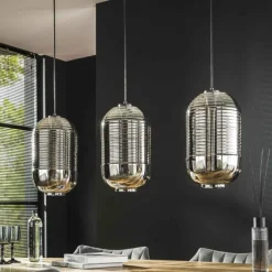 Suspension Verre Fumé-hofstein Suspension Tub Anthracite, 3 lumières