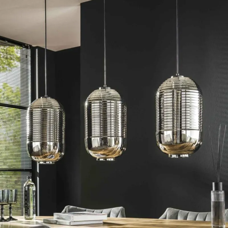 Suspension Verre Fumé-hofstein Suspension Tub Anthracite, 3 lumières