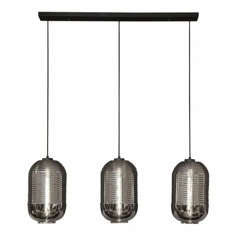 Suspension Verre Fumé-hofstein Suspension Tub Anthracite, 3 lumières