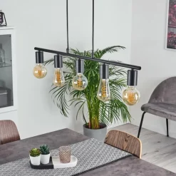 hofstein Suspension Tulla Noir, 5 lumières