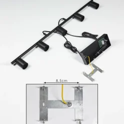 hofstein Suspension Tulla Noir, 5 lumières