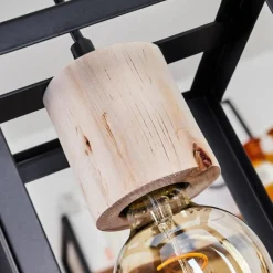 Lampes Vintages & Rétros-hofstein Suspension Turiza Bois foncé, Noir, 1 lumière