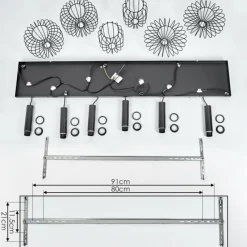 Lampes Dorées-hofstein Suspension Turkhauta Noir, 6 lumières