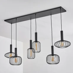 Lampes Dorées-hofstein Suspension Turkhauta Noir, 6 lumières