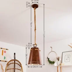 Luminaires Scandinaves-hofstein Suspension Turrell Brun, Rouille, 1 lumière