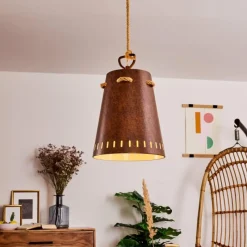 Luminaires Scandinaves-hofstein Suspension Turrell Brun, Rouille, 1 lumière