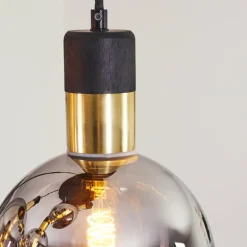 Suspension Verre Fumé-hofstein Suspension Tuvalu Laiton, Noir, 5 lumières