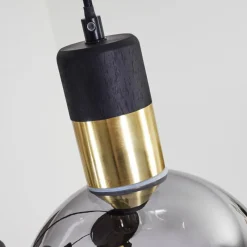 Suspension Verre Fumé-hofstein Suspension Tuvalu Laiton, Noir, 5 lumières