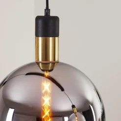 Suspension Verre Fumé-hofstein Suspension Tuvalu Laiton, Noir, 3 lumières