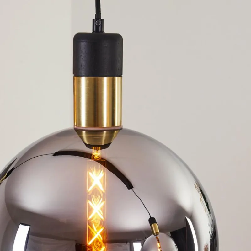 Suspension Verre Fumé-hofstein Suspension Tuvalu Laiton, Noir, 3 lumières