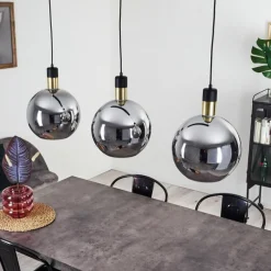 Suspension Verre Fumé-hofstein Suspension Tuvalu Laiton, Noir, 3 lumières