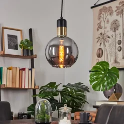 Suspension Verre Fumé-hofstein Suspension Tuvalu Noir, 1 lumière