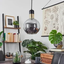 Suspension Verre Fumé-hofstein Suspension Tuvalu Noir, 1 lumière