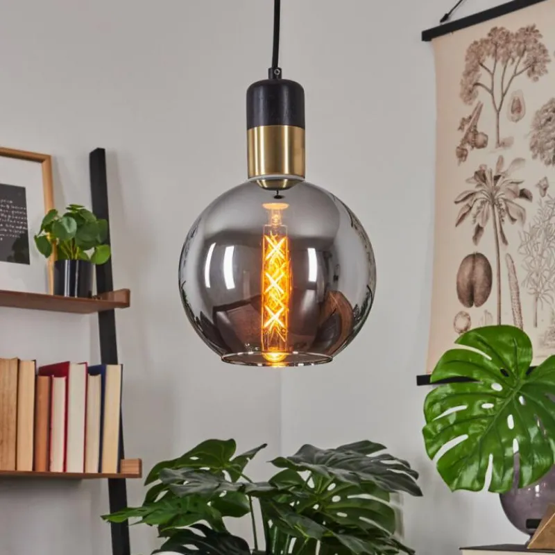 Suspension Verre Fumé-hofstein Suspension Tuvalu Noir, 1 lumière