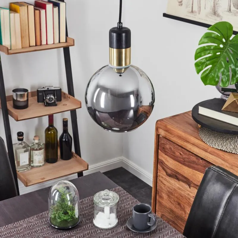 Suspension Verre Fumé-hofstein Suspension Tuvalu Noir, 1 lumière